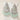 Mint Green Kundan Chandbali Earrings with Pearl Fringe